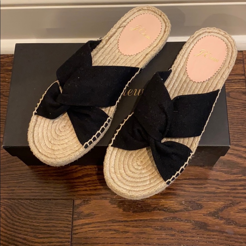 J-Crew Twisted Knot Espadrille Sandal Slides